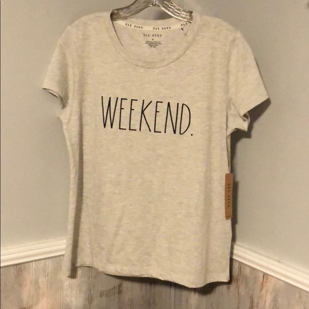 Rae Dunn T-Shirt - WEEKEND (gray)